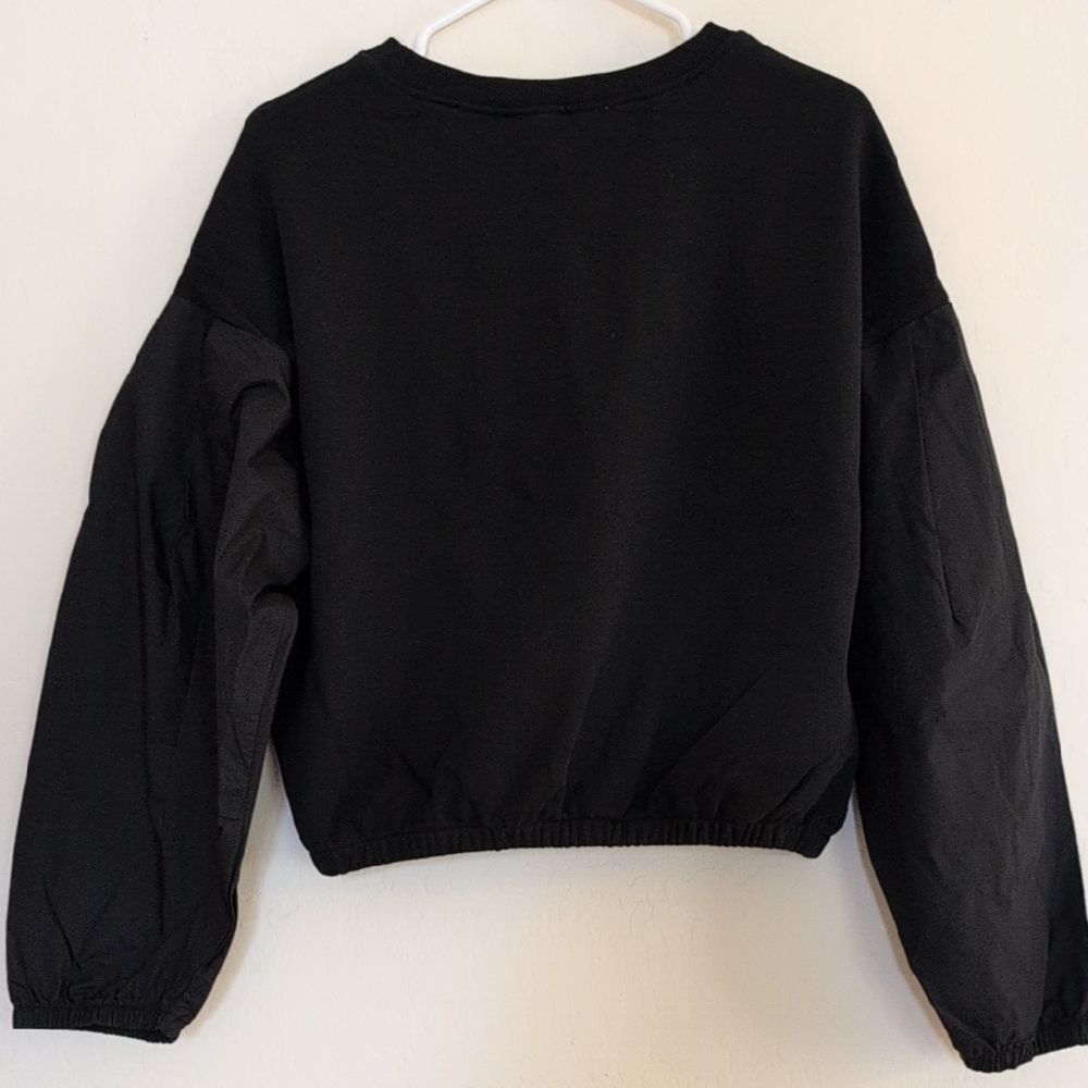NWT Rebecca Minkoff Black Puff Sleeve Julia Combo Long Sleeve Top - L - Picture 6 of 10